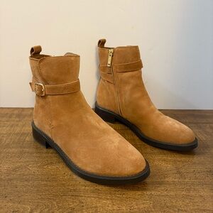 Sam Edelman Women's Nolynn Buckle Boot size 7 brown flat zipper NEW